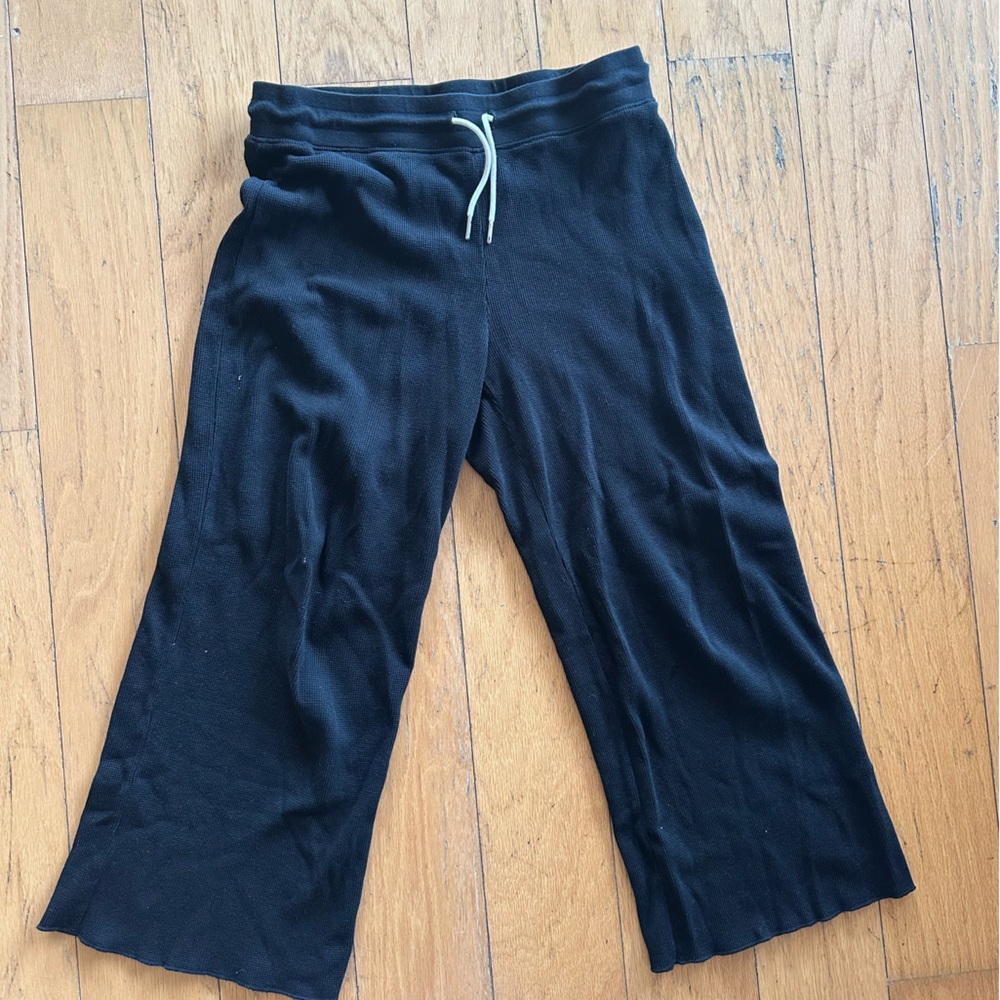 Mate the label wide leg sweatpants, cropped waffle fabric